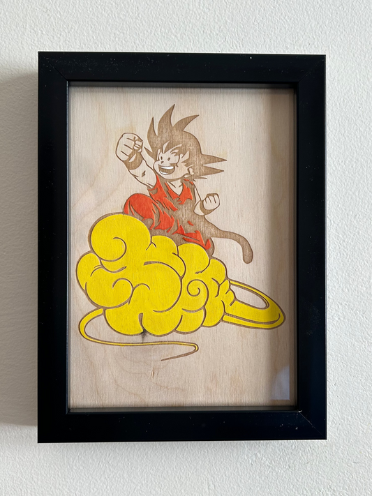 Dragon Ball Sangoku Flying Nimbus - Wood Wall Art